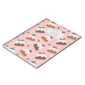 De mignons poudings de noël sur le carnet rose cla (Côté gauche)
