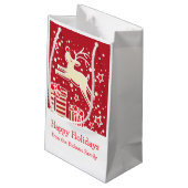 De mignons rennes dansant sur le sac cadeau de Noë (Dos Angle)