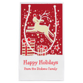 De mignons rennes dansant sur le sac cadeau de Noë (Devant)