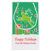 De mignons rennes dansant sur le sac cadeau de Noë (Dos)