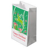 De mignons rennes dansant sur le sac cadeau de Noë (Dos Angle)