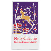 De mignons rennes dansant sur le sac cadeau de Noë (Devant)