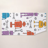 De mignons robots à doodle. Motif sans couture. Ch (Serviette de bain)
