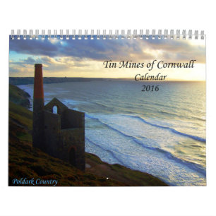 De Mijnen van het tin van Cornwall fotografeert Kalender