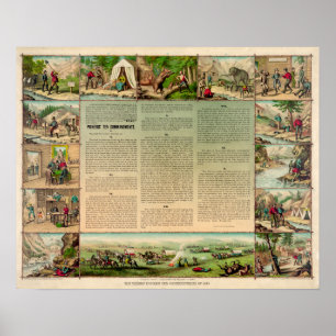 De mijnwerkers pionier tien geboden van 1849 poster