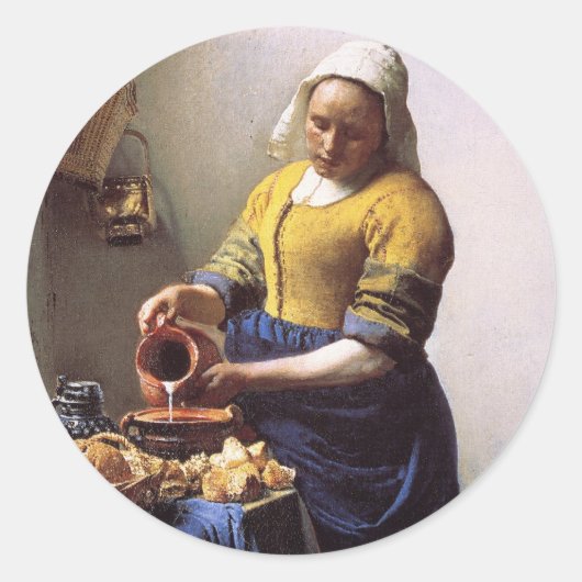De Milkmaid Ronde Sticker (Voorkant)