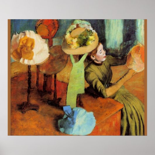 De Millinery Shop van Edgar Degas Poster (Voorkant)