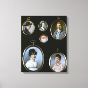 De miniaturen van het portret, van LtoR en TtoB: S Canvas Afdruk