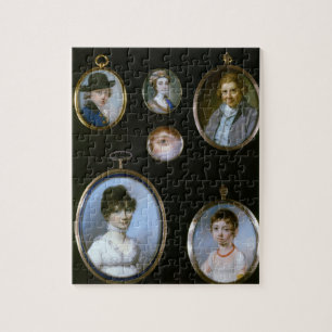 De miniaturen van het portret, van LtoR en TtoB: S Legpuzzel