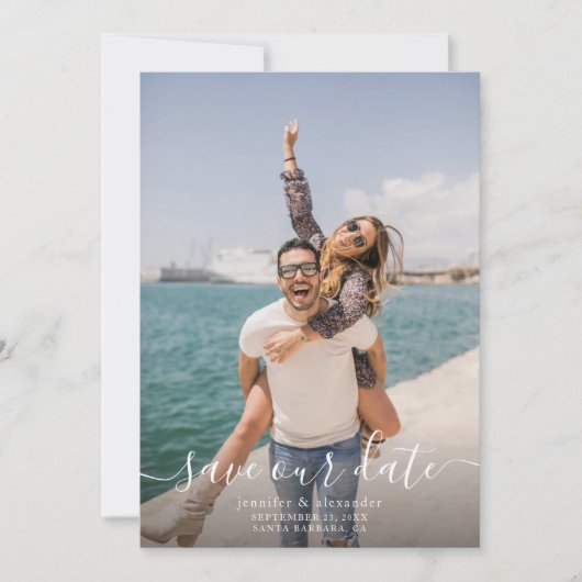 De minimale Foto slaat de datum op Save The Date (Voorkant)