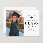 De minimale Uitnodiging van het Afstuderen van de  (Voorkant / Achterkant)