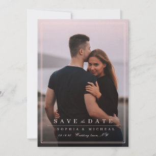 De minimalistische foto van de grenzen van de lega save the date