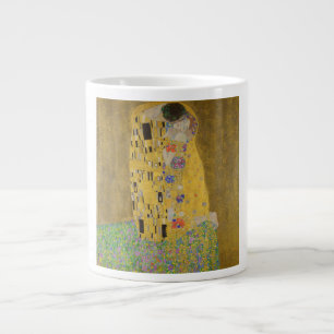 De minnaars omhelzen elkaar by Gustav Klimt Extra Grote Beker