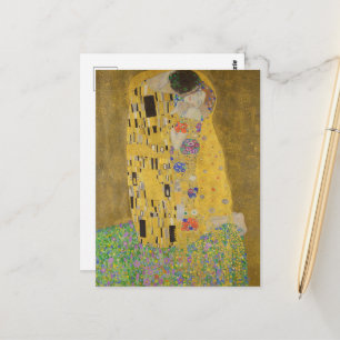 De minnenden omhelzen elkaar by Gustav Klimt Briefkaart
