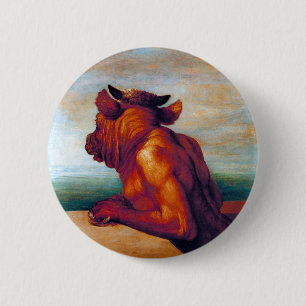De Minotaur van George Frederic Watts Ronde Button 5,7 Cm