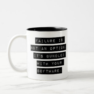 De mislukking is geen optie tweekleurige koffiemok