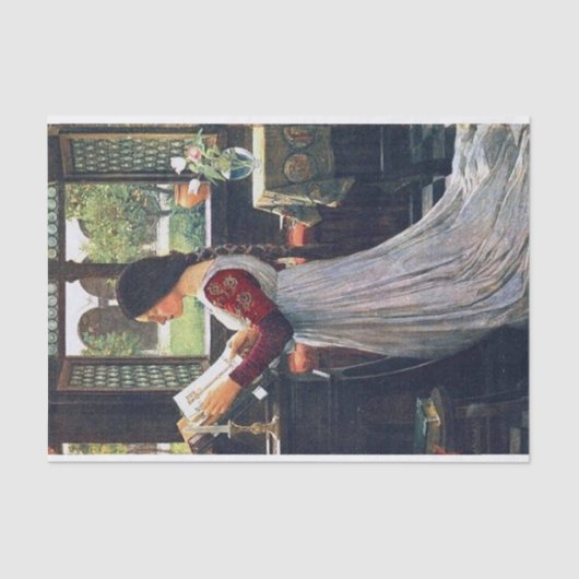 De Missal, door John William Waterhouse Decoupage Tissuepapier (Voorkant)