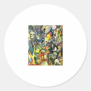 De missie Abstract Jeff Hankamer Artjunkhaus Art Ronde Sticker