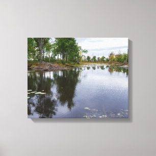 de Missisquoi-rivier door het wildreservaat Canvas Afdruk