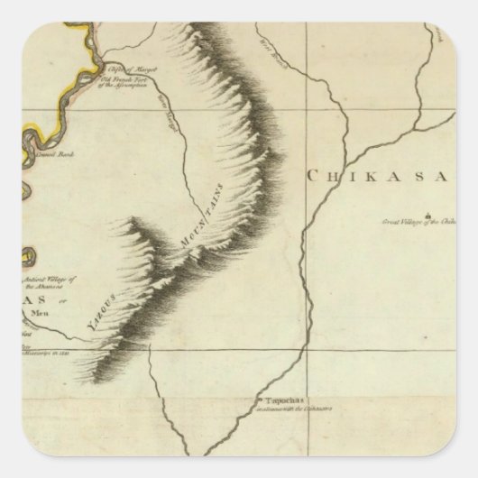 De Mississipi Vierkante Sticker (Voorkant)