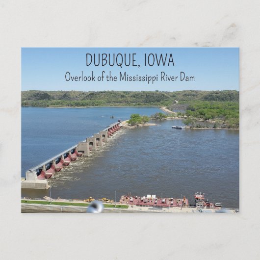 De Mississippi bij Dubuque Iowa Briefkaart (Voorkant)