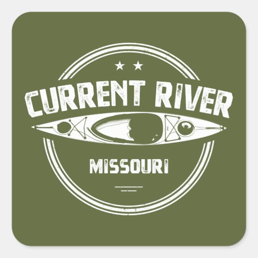 De Missouri Kayaking Vierkante Sticker (Voorkant)