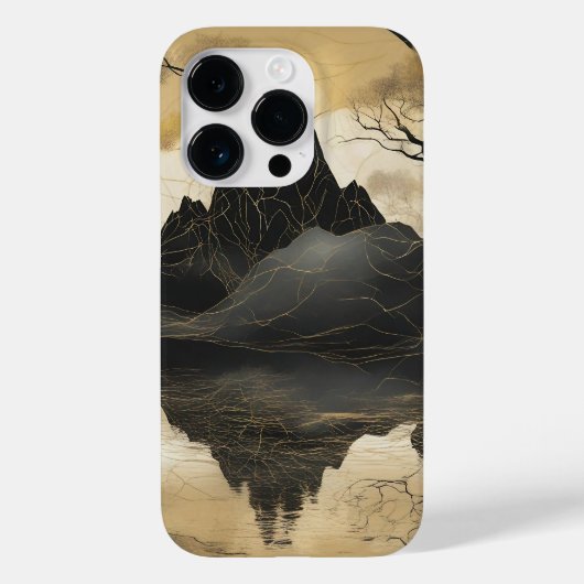 De Misty Mountain Black & Gold Case-Mate iPhone Case (Achterkant)