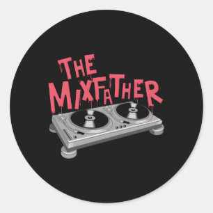 De Mixfather Muziekmixer Deejay DJ Muziekspeler D Ronde Sticker