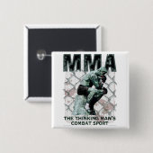 De MMA Thinker Vierkante Button 5,1 Cm (Voorkant /achterkant)