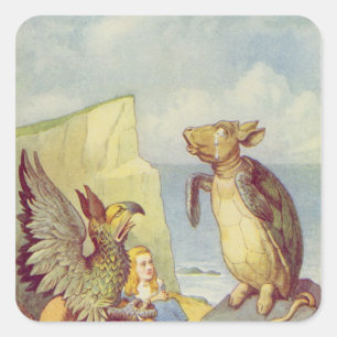 De Mock Turtle en de Griffin Vierkante Sticker