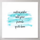 de moderne abstracte blauwgroen blauwe waterverf v poster (Voorkant)