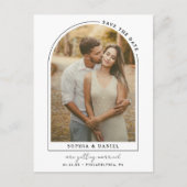 De moderne Arch Boho Arch met Foto sparen de Datum Aankondigingskaart (Voorkant)