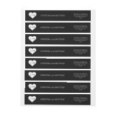 De moderne Black White Heart Initialen bruiloft (Vel)