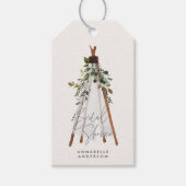 De moderne bladbladerige achtertuin van het blad i cadeaulabel (Voorkant)