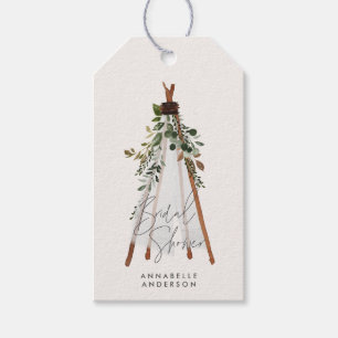 De moderne bladbladerige achtertuin van het blad i cadeaulabel