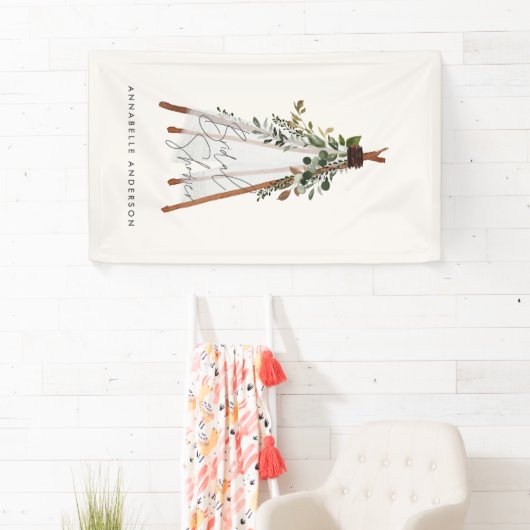 De moderne bladbladerige achtertuin van het blad i spandoek (Insitu)