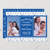 De moderne Blauwe Foto bewaart de Datum (Voorkant / Achterkant)