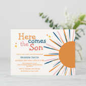 De moderne Boho Retro komt hier het Son Baby showe Kaart (Staand voorkant)