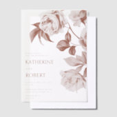 De moderne botanische Rozen bruiloft uitnodiging (Offset)