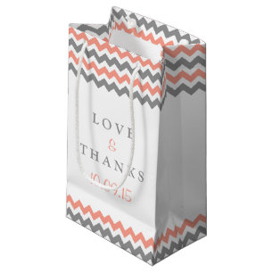 De Moderne Chevron Trouwcollectie- Roze & Grijs Klein Cadeauzakje
