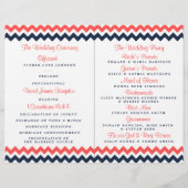 De moderne Chevron Wedding Collectie marine en kor (Achterkant)