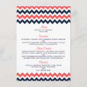 De moderne Chevron Wedding Collectie marine en kor Menu (Voorkant)