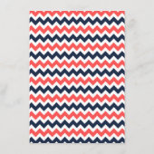 De moderne Chevron Wedding Collectie marine en kor Menu (Achterkant)