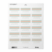 De moderne Chevron Wedding Collectie Peach & Mint Etiket (Full Sheet)