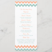 De moderne Chevron Wedding Collectie Peach & Mint Programma (Achterkant)