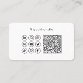 De moderne Code Sociale Media QR van het Manuscrip Visitekaartje (Achterkant)