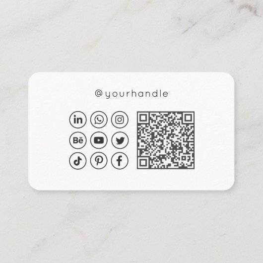 De moderne Code Sociale Media QR van het Manuscrip Visitekaartje (Achterkant)