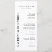 De moderne Drink van het Eat wordt gehuwd Weddensc Menu (Voorkant)