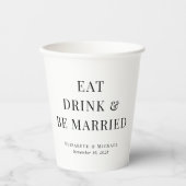 De moderne Drink van het Eat wordt gehuwd Weddensc Papieren Bekers (Voorkant)