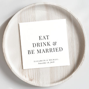 De moderne Drink van het Eat wordt gehuwd Weddensc Servet